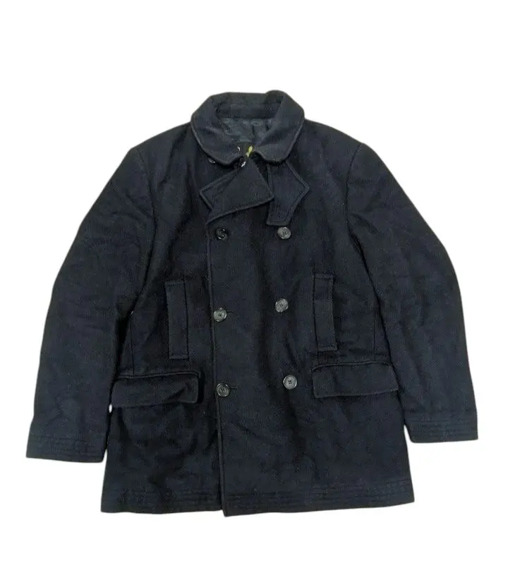 Barbour 巴伯 海軍藍 羊毛 雙排扣大衣 L 的縮圖