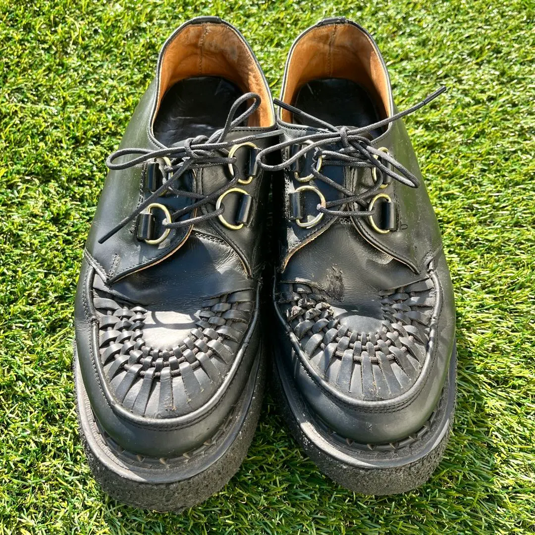 Thumbnail of GEORGE COX George Cox Black Leather Platform Shoes Rubber Sole