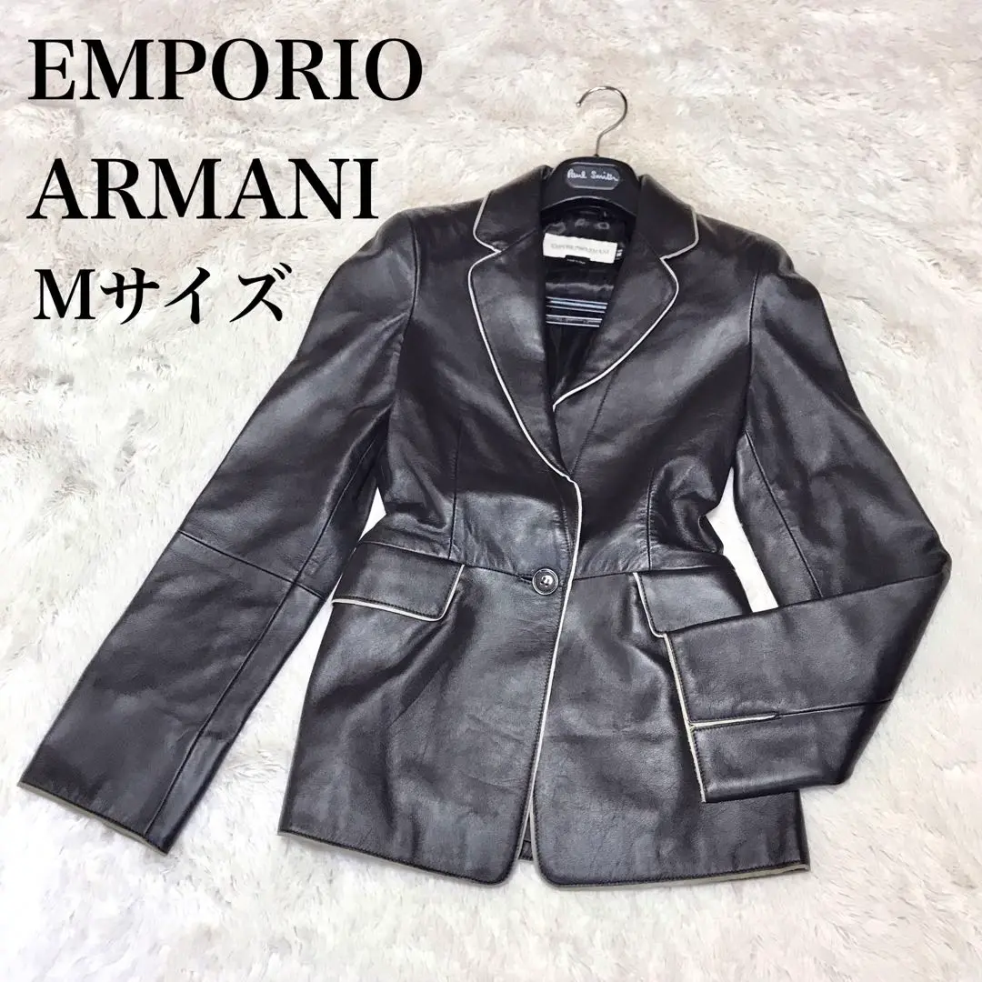emporio armani レザーダブルライダースジャケット 42 emporio armani レザーダブルライダースジャケット 42