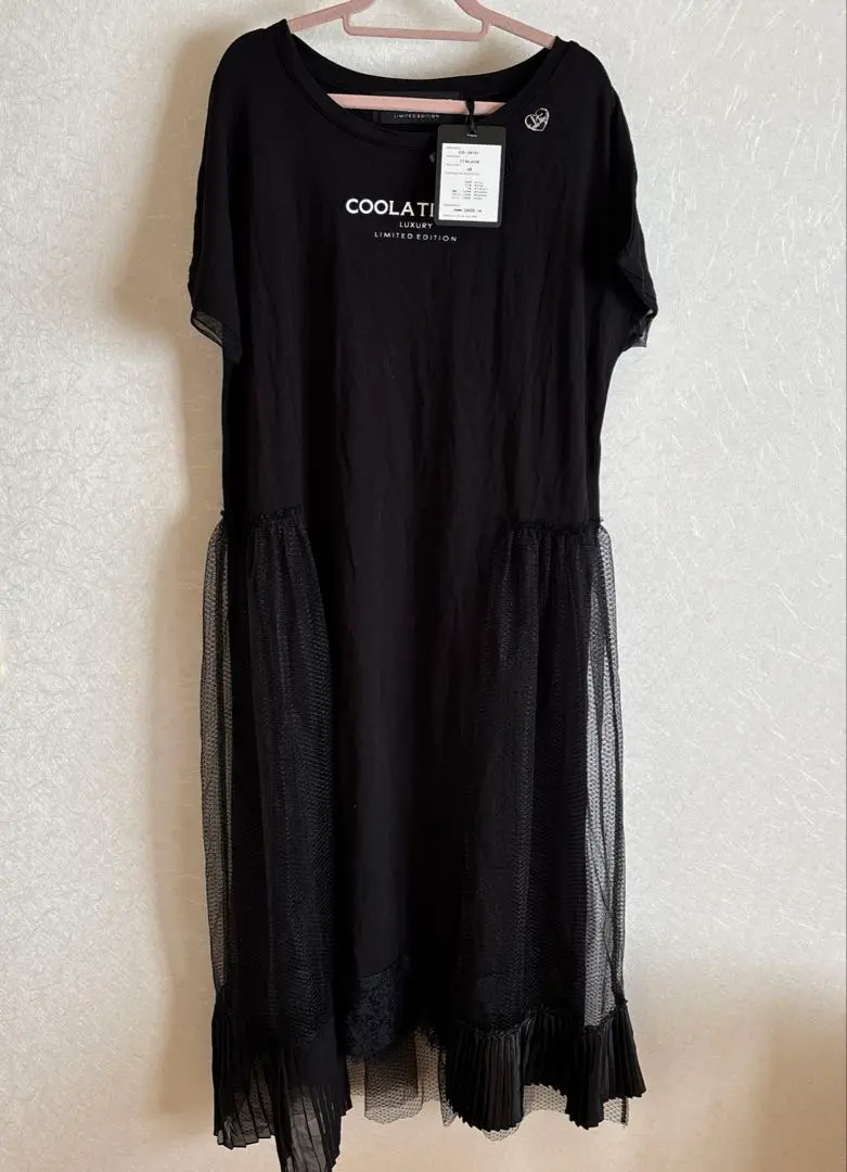 COOLATIQUES ブラック ワンピース 白ラインとギャザーが可愛いワンピース『ブラック』 – ONE PEACE