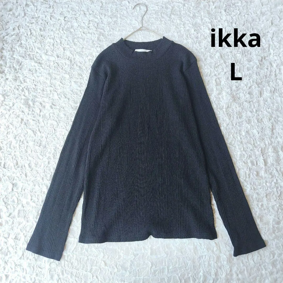 Thumbnail of Excellent condition [ikka] Ribbed knit top, turtleneck, long sleeves, black, simple, L