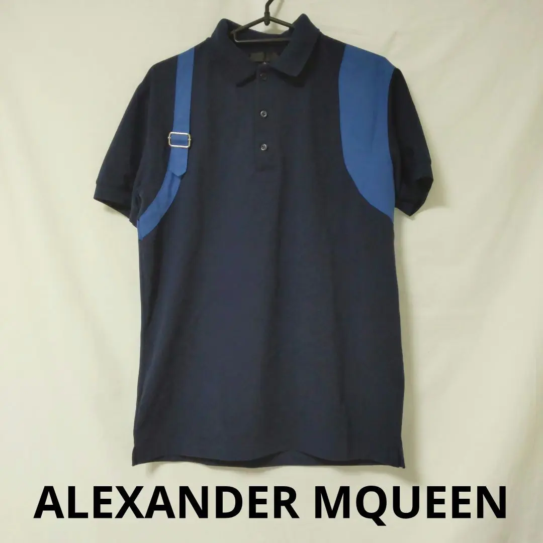 alexander mcqueen ハーネスポロシャツ Tバー ハーネス シャツ | ブルー | Alexander McQueen JP