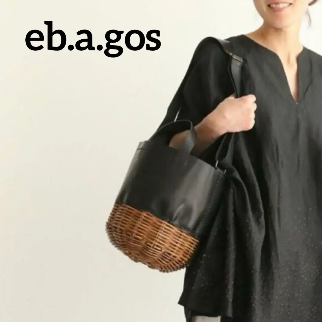 極美品✨ebagos ファスナー付バスケット 1本手 オイルショルダー ブラック ebagos【予約】2025年8月～2026年1月末頃入荷予定ファスナー付