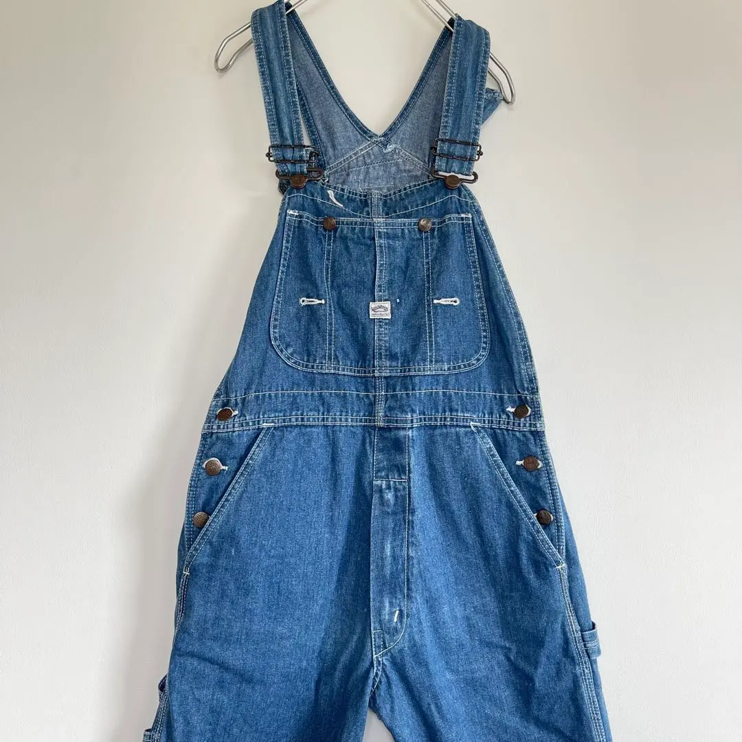 Bigjohn 大約翰 工作褲 連身褲 牛仔布 靛藍 古著 的縮圖