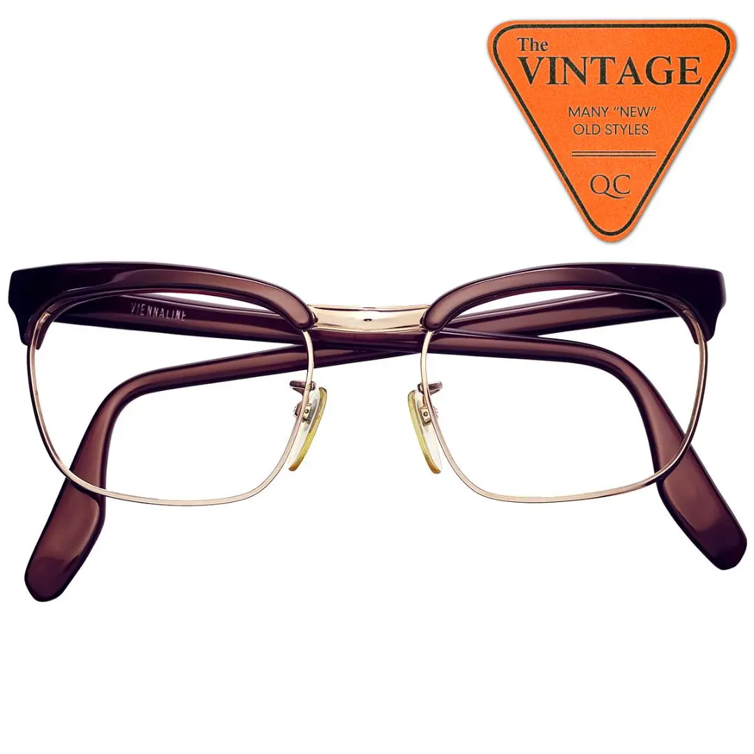 Vintage Viennaline 1402 Brown Red Oval Glasses Eyeglass