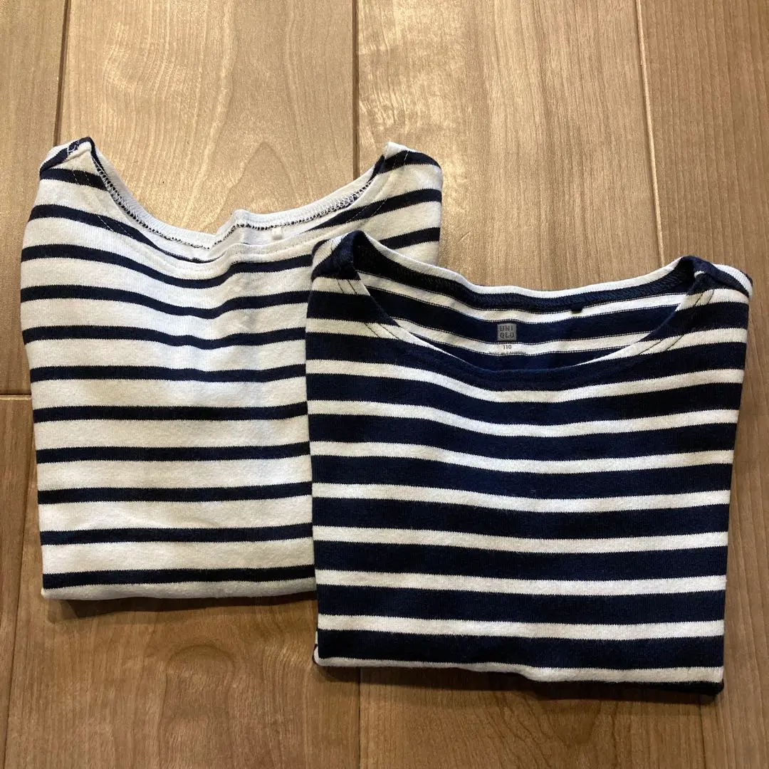 Thumbnail of UNIQLO Long Sleeve Cut and Sew, Border, 110cm