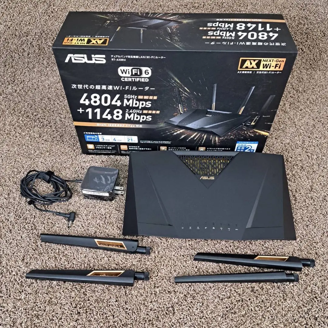 中古品 ASUS RT-AX88U wifi ルーター Amazon | ASUS WiFi 無線 ルーター WiFi6 4804+1148Mbps