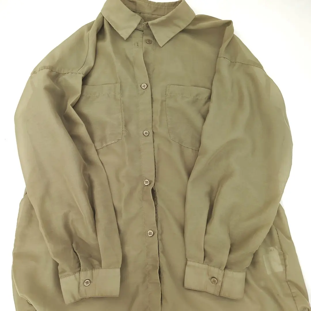 Thumbnail of INGNI Sheer Shirt, Khaki, Yellow Green, Green, Summer Outerwear