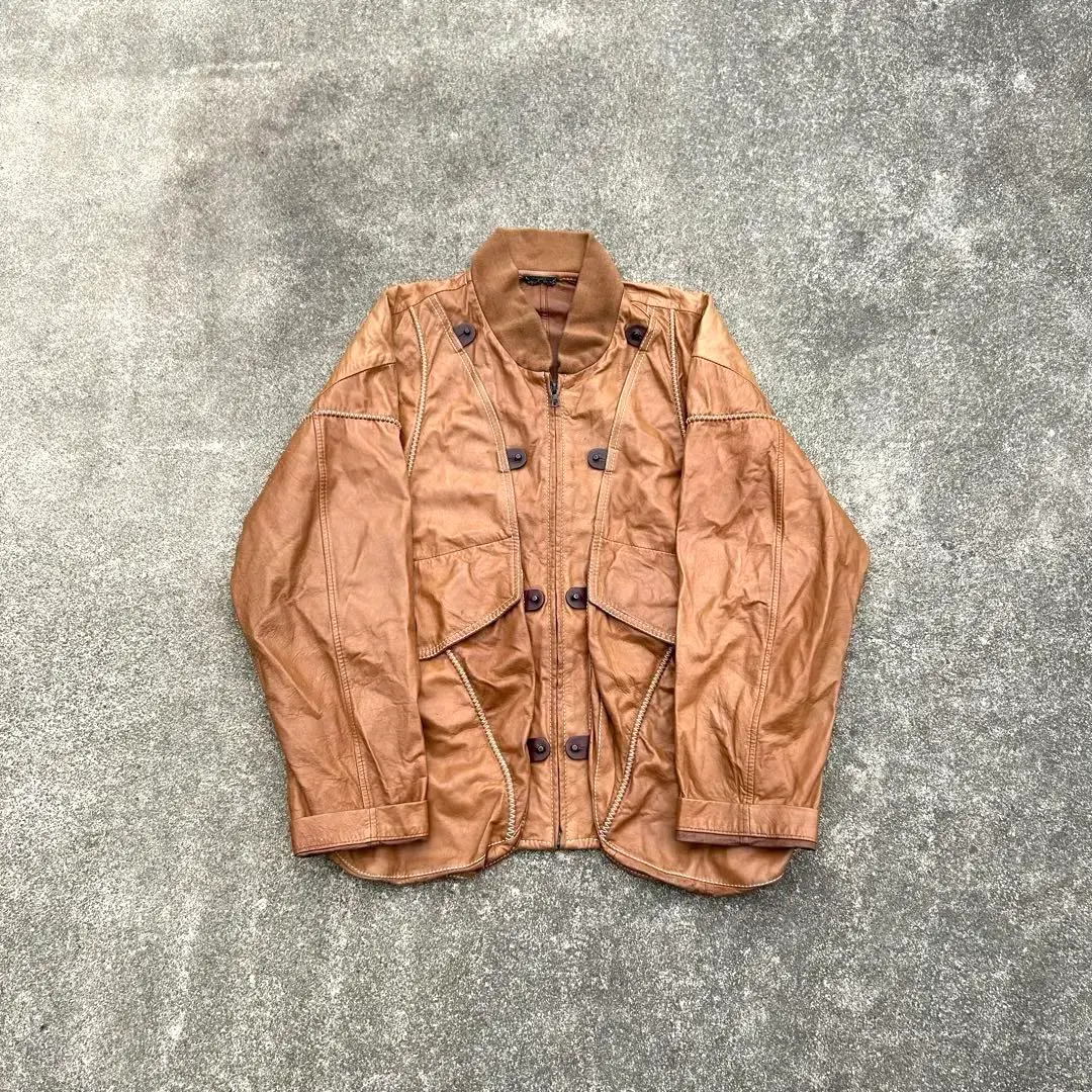 数量は多い GIAN 80s FRANCO 50 短丈 パンチングレザーブルゾン