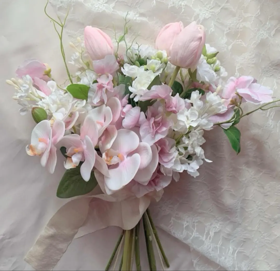 Thumbnail of Pink Artificial Flowers Wedding Bouquet