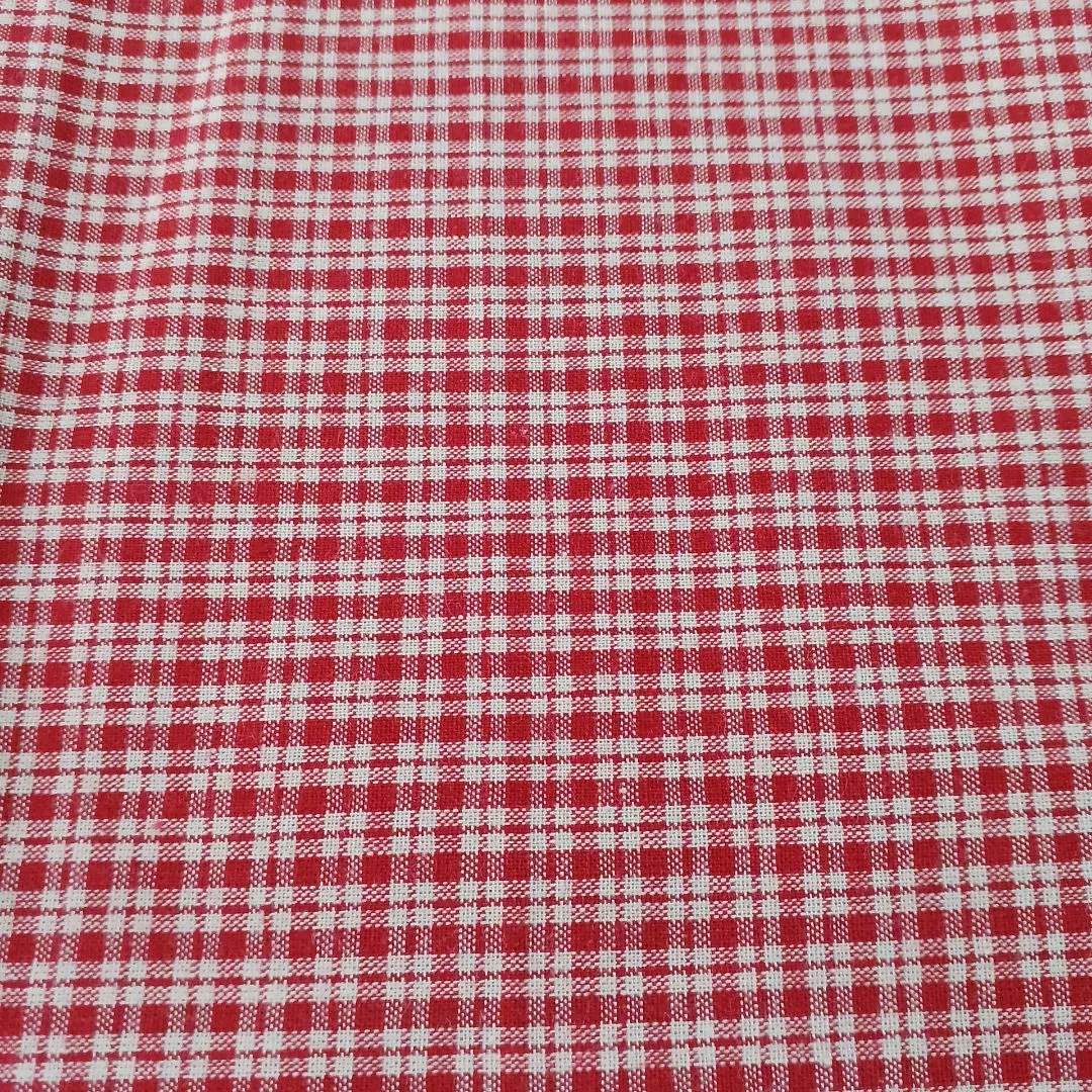 Thumbnail of Red and white checkered cotton fabric
