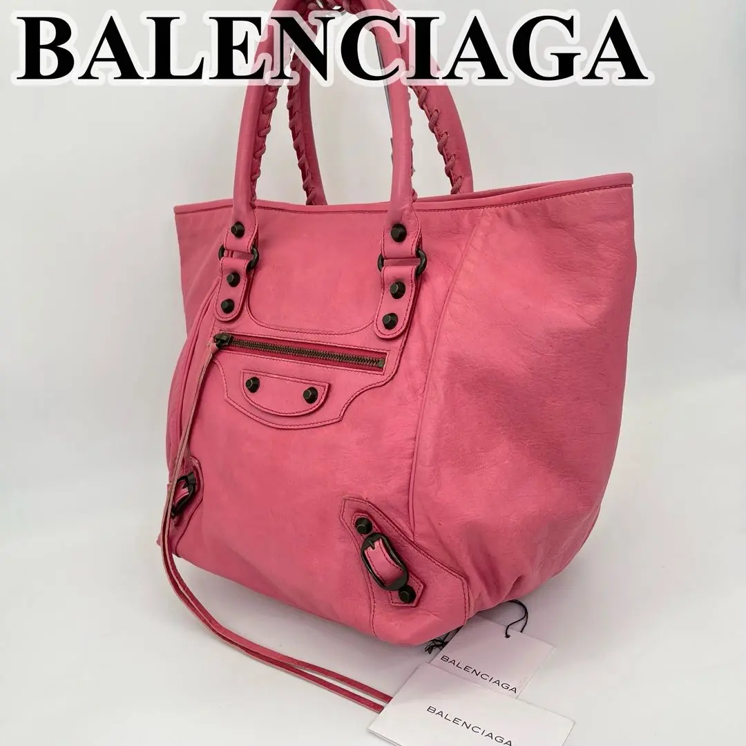 BALENCIAGA バレンシアガ　ザ・サンデー　レザー　トートバッグ　赤　本革 BALENCIAGA バレンシアガ ザ・サンデー トートバッグ 赤 本革