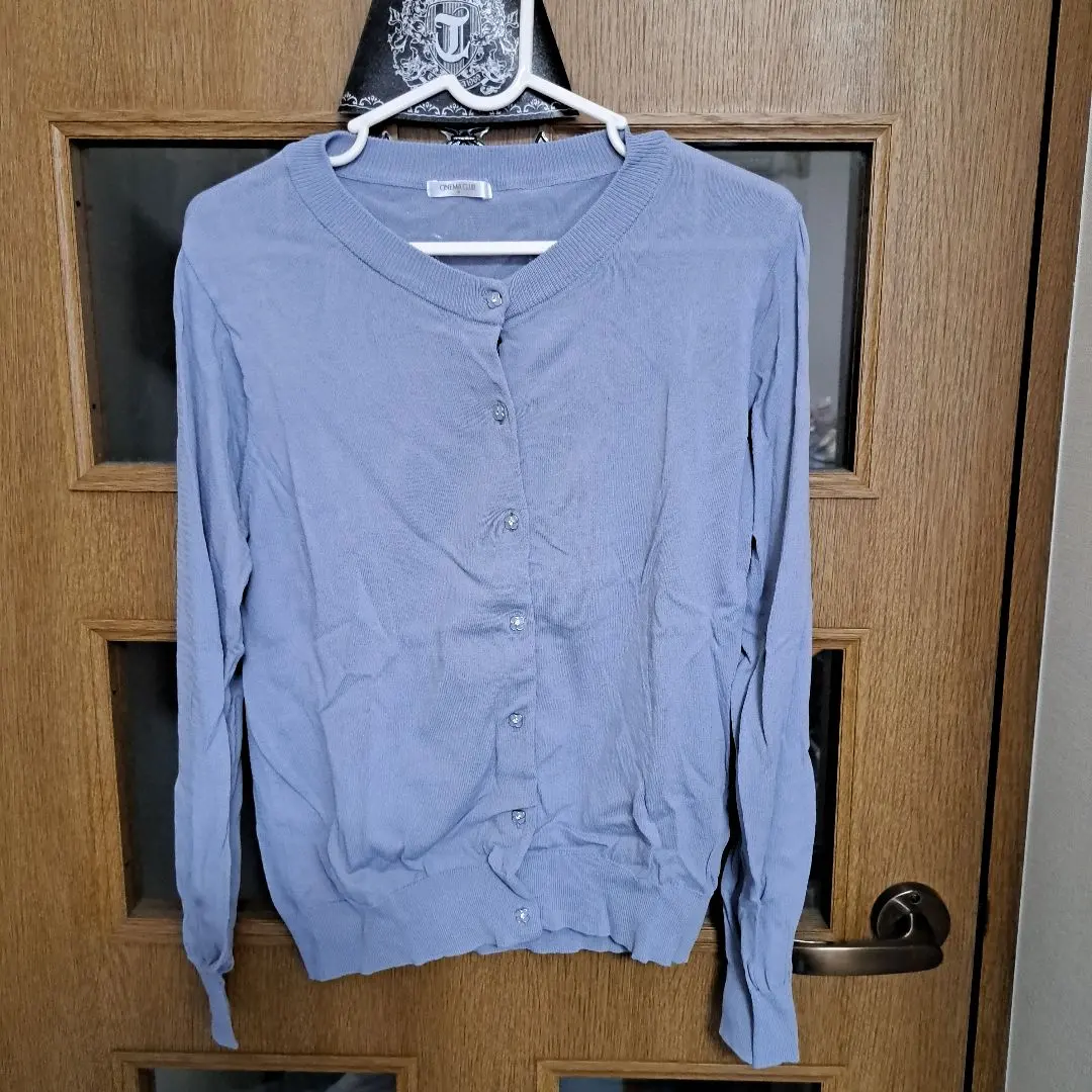 Thumbnail of Light blue long-sleeved cardigan, spring/summer top, office wear