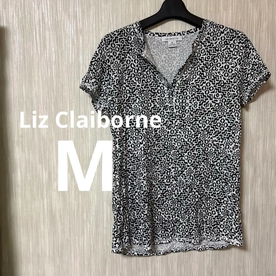 Thumbnail of Vintage Clothing from Overseas ✨ Liz Claiborne Short Sleeve T-shirt 【M】 Black White Stylish