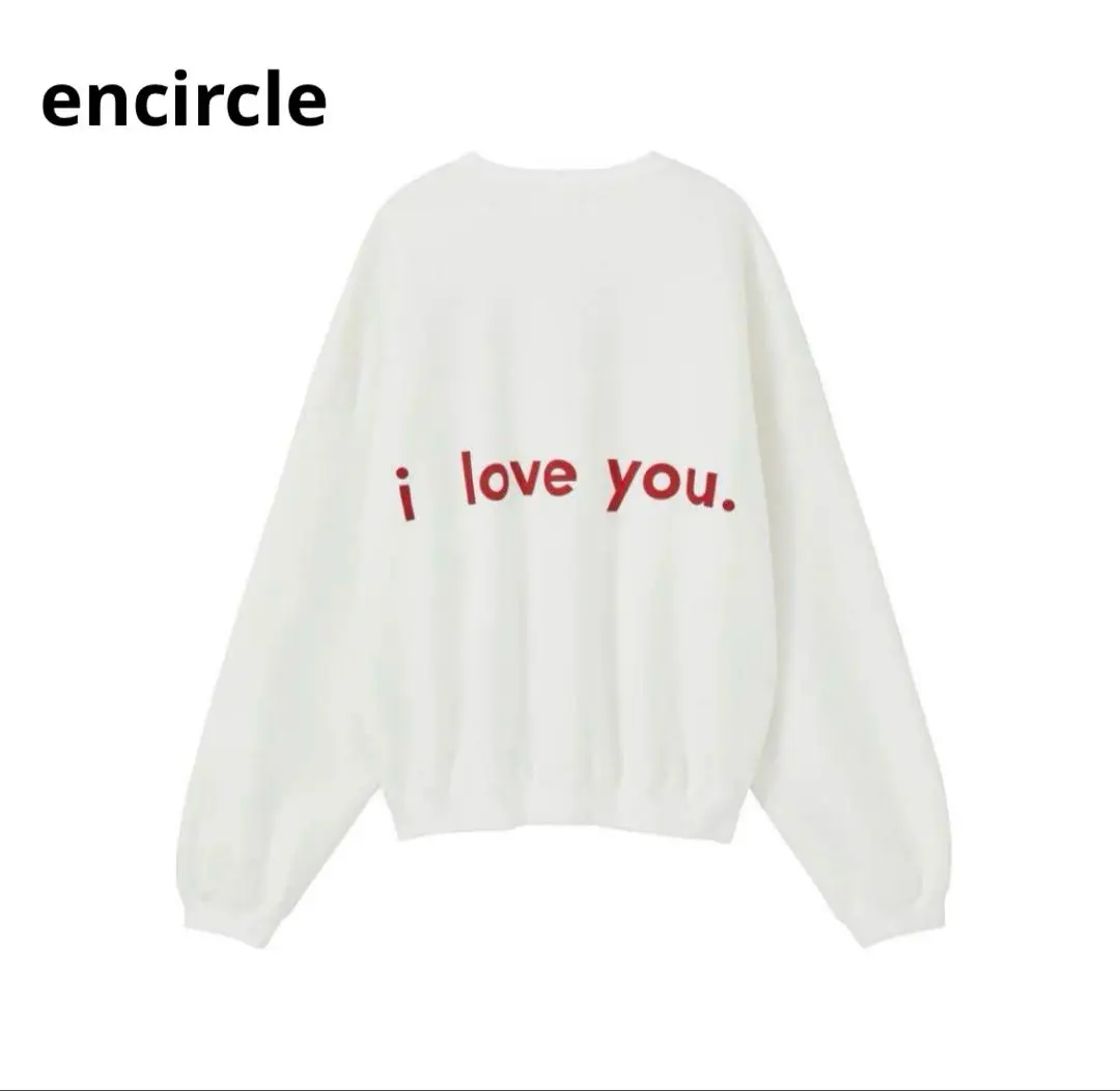 encircle スウェット　i love you プリント　白赤 2025年最新】エンサークル スウェットの人気アイテム - メルカリ