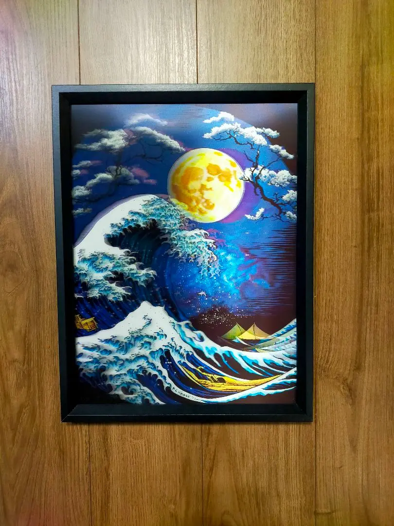 波浪與月亮的浮世繪藝術作品 大判 的縮圖