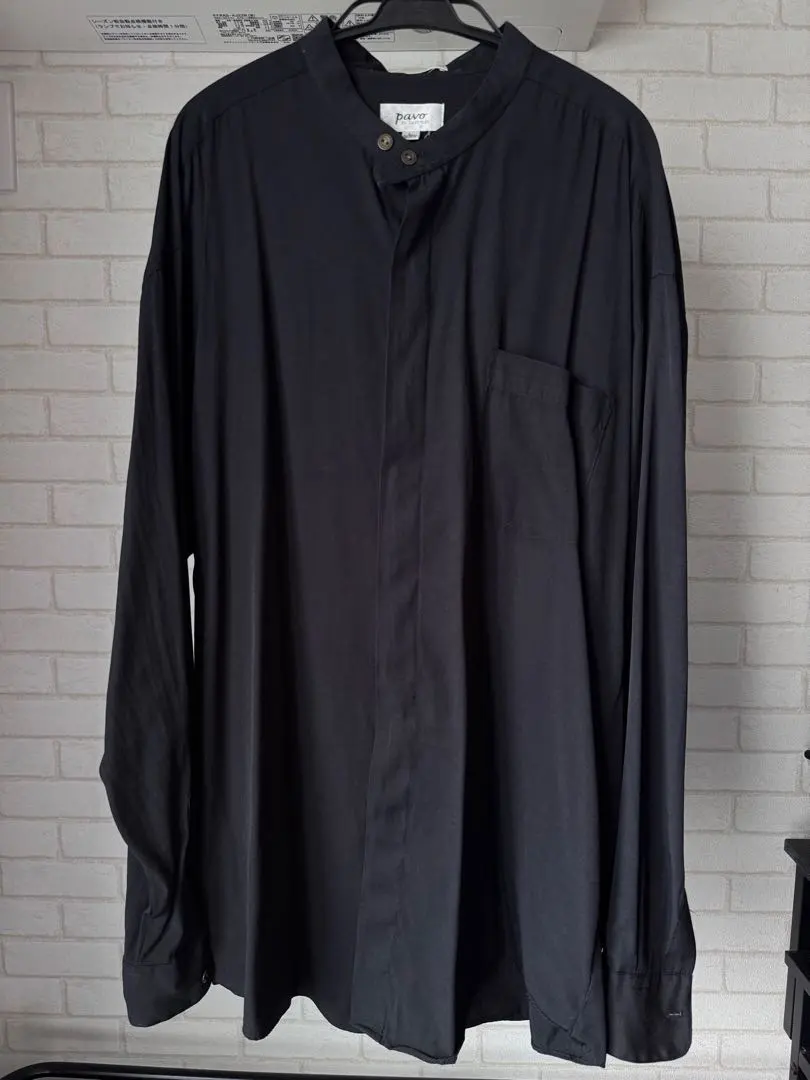 Thumbnail of 90s pavo by Lastrada Band Collar Shirt - Black