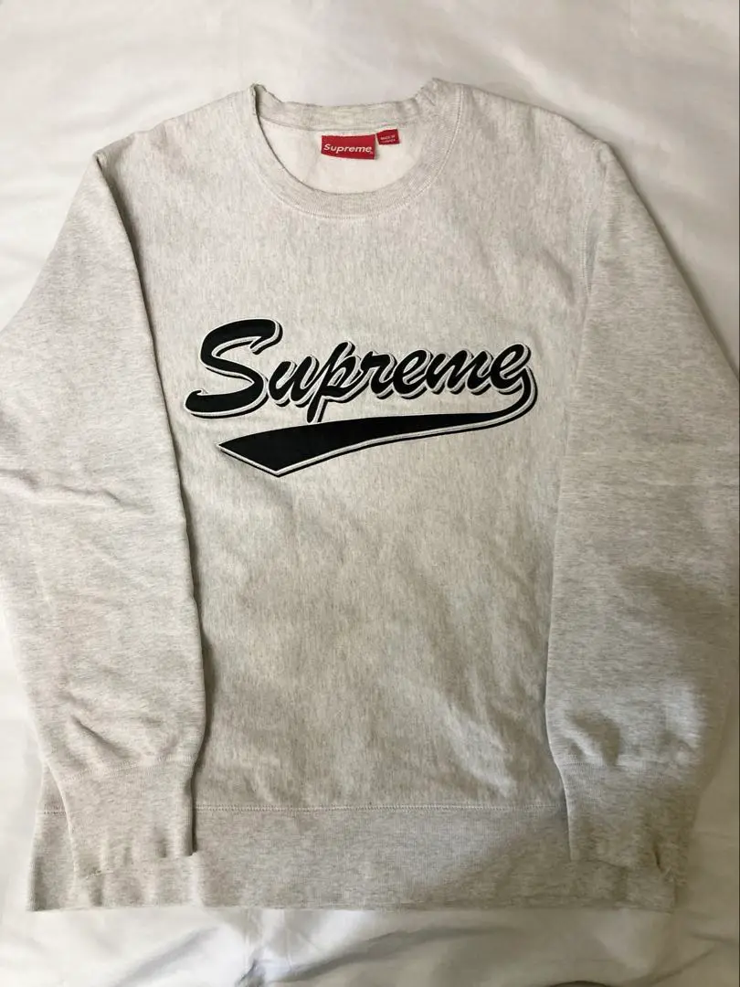 トップス Supreme Brush Script Crewneck 2016aw Supreme Brush Script Crewneck Grey Men's - FW16 - US