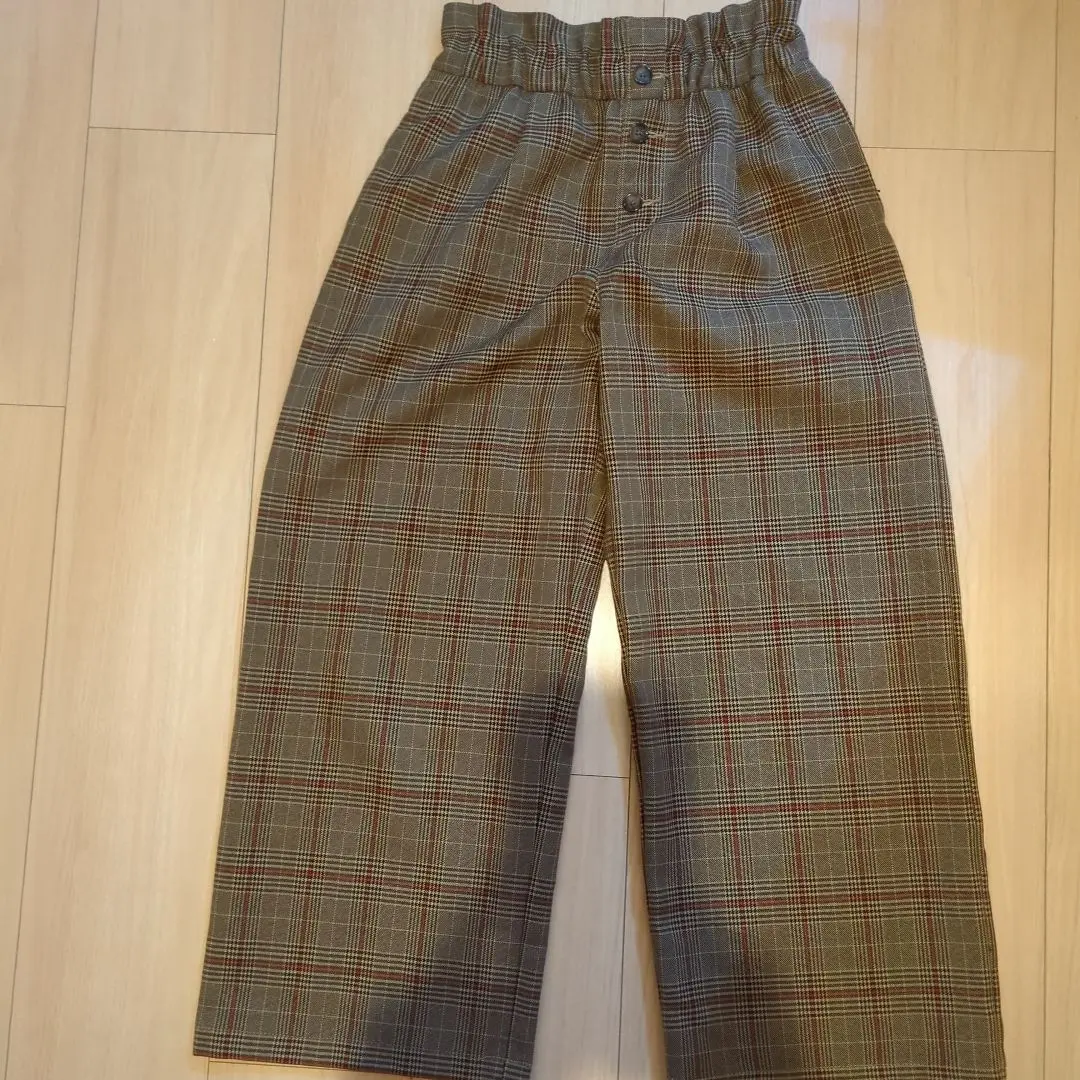 Thumbnail of GU Checkered Elastic Waist Wide Pants 140