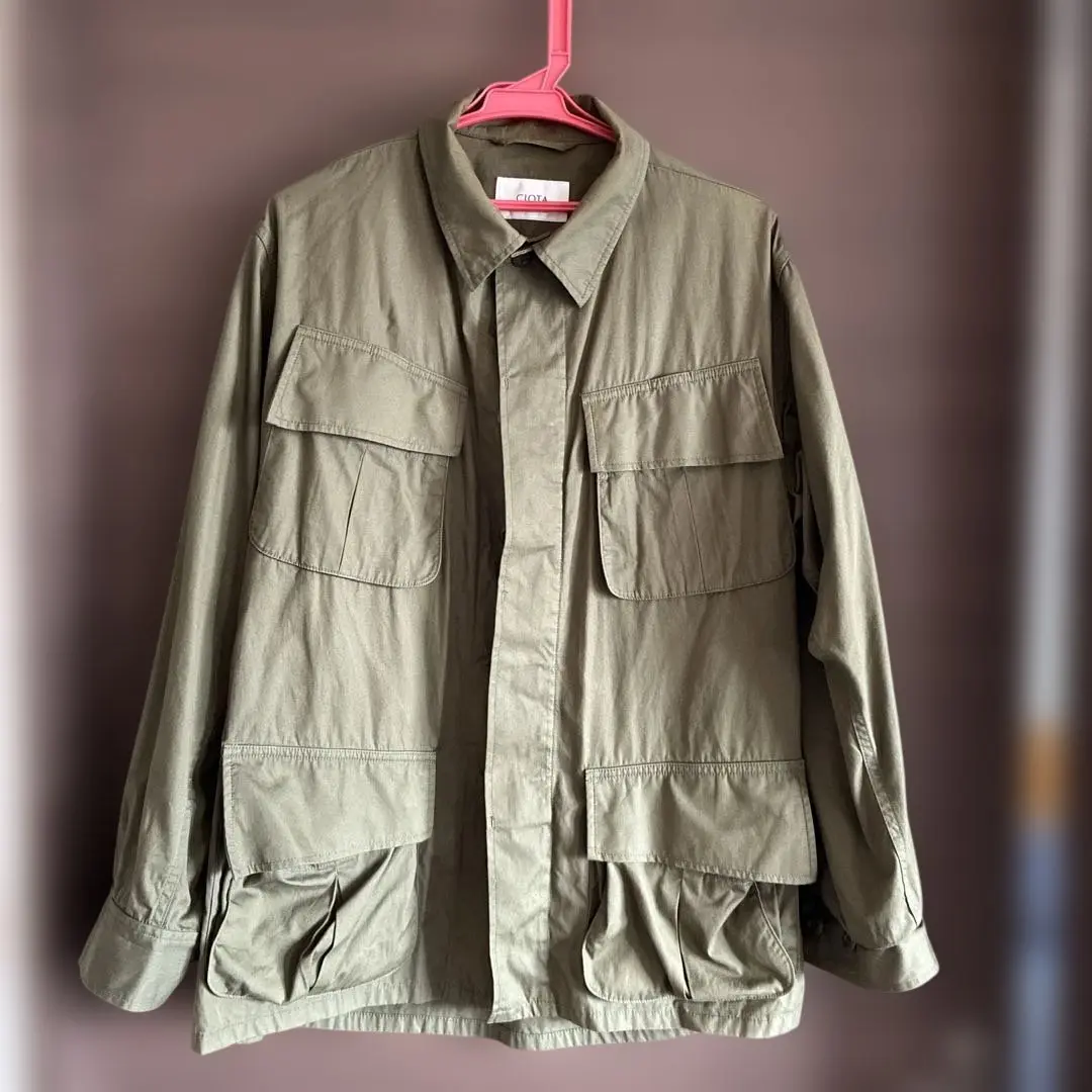 美品タグ付 シオタ ジャングルファティーグジャケット CIOTA olive 5 CIOTA・シオタ】 スビンコットンウェザー ジャングル