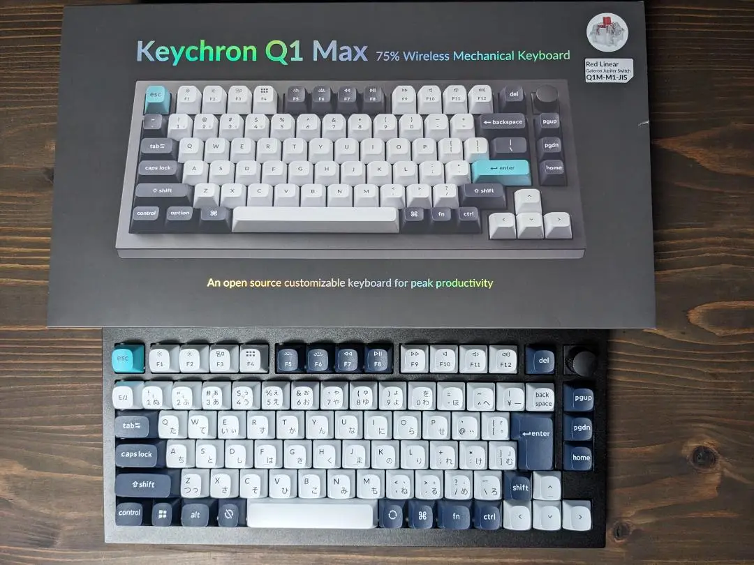 Keychron Q1 Max 日本語配列 赤軸 美品 Keychron Q1 Max QMK/VIA ワイヤレス カスタム・メカニカル