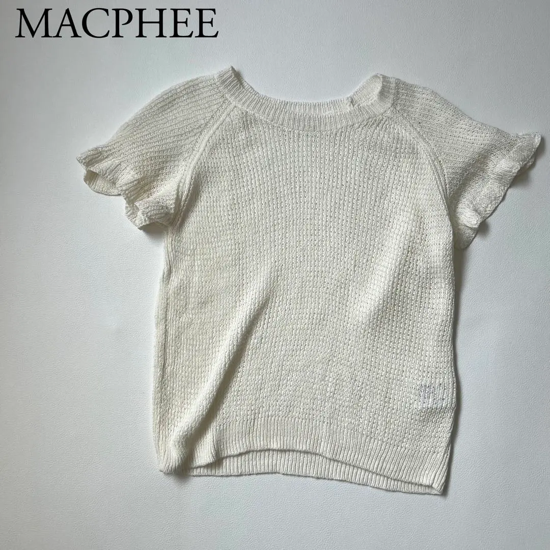 美品 MACPHEE Macafee 夏季針織衫 毛衣 亞麻 鏤空編織 S 的縮圖