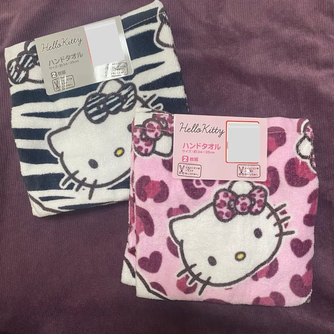 Thumbnail of Hello Kitty Hand Towel Zebra Leopard Y2K Heisei Handkerchief Sanrio