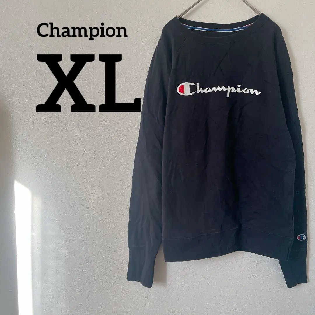 Thumbnail of Champion 【XL】Black Sweatshirt Trainer Long Sleeve Simple