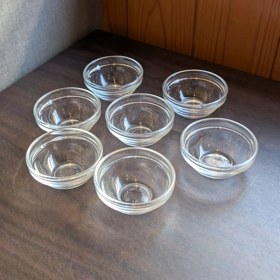 Thumbnail of Set of 7 Glass Dessert Cups - Squirrel Stack Bowls, Dip Sauce Dishes