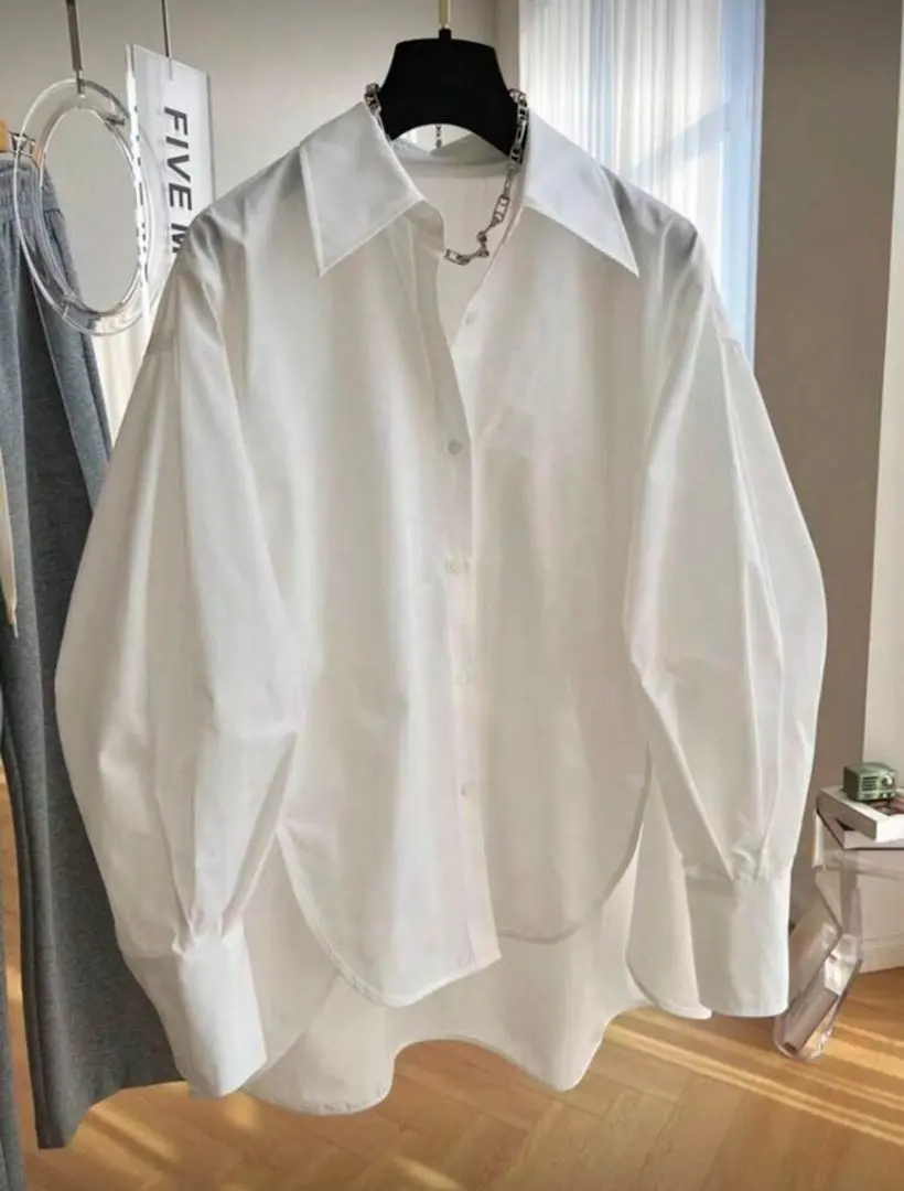 Thumbnail of Women's Casual Solid Color Volume Sleeve Long Sleeve Shirt