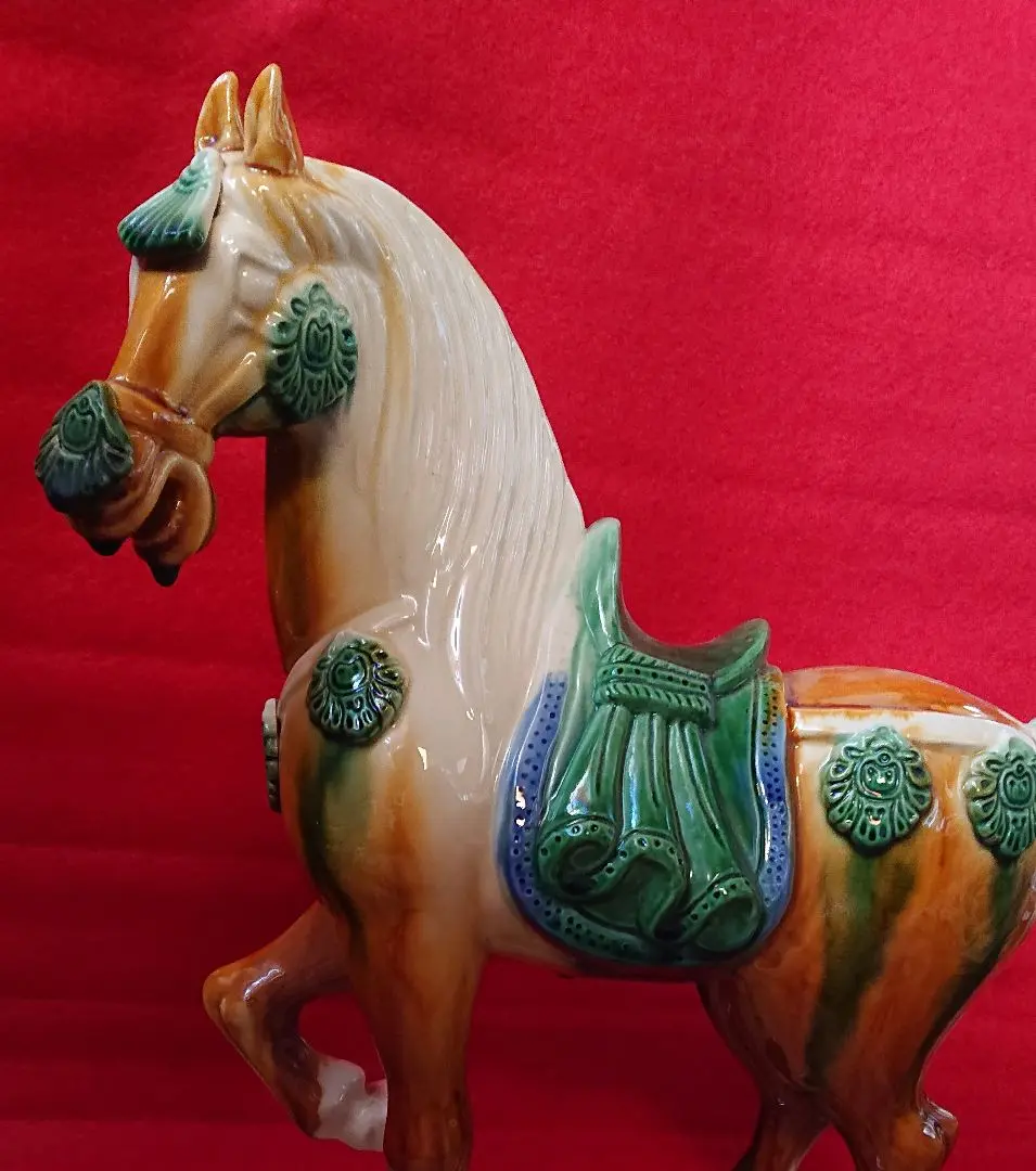 唐三彩 馬 置物 陶器製 アンティーク調 オブジェ/194 唐三彩 馬 オブジェ 陶器 置物[20180210] : ソフィア ネット