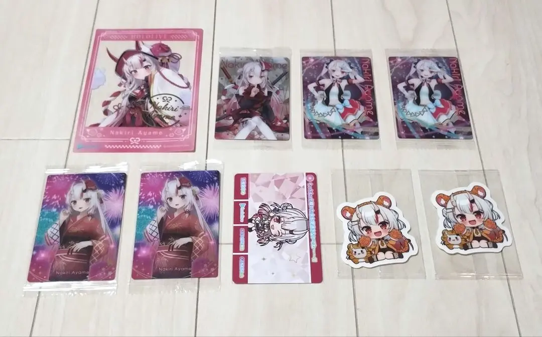 Thumbnail of Hololive Nakiri Ayame Wafer Cards / Stickers - Set of 9