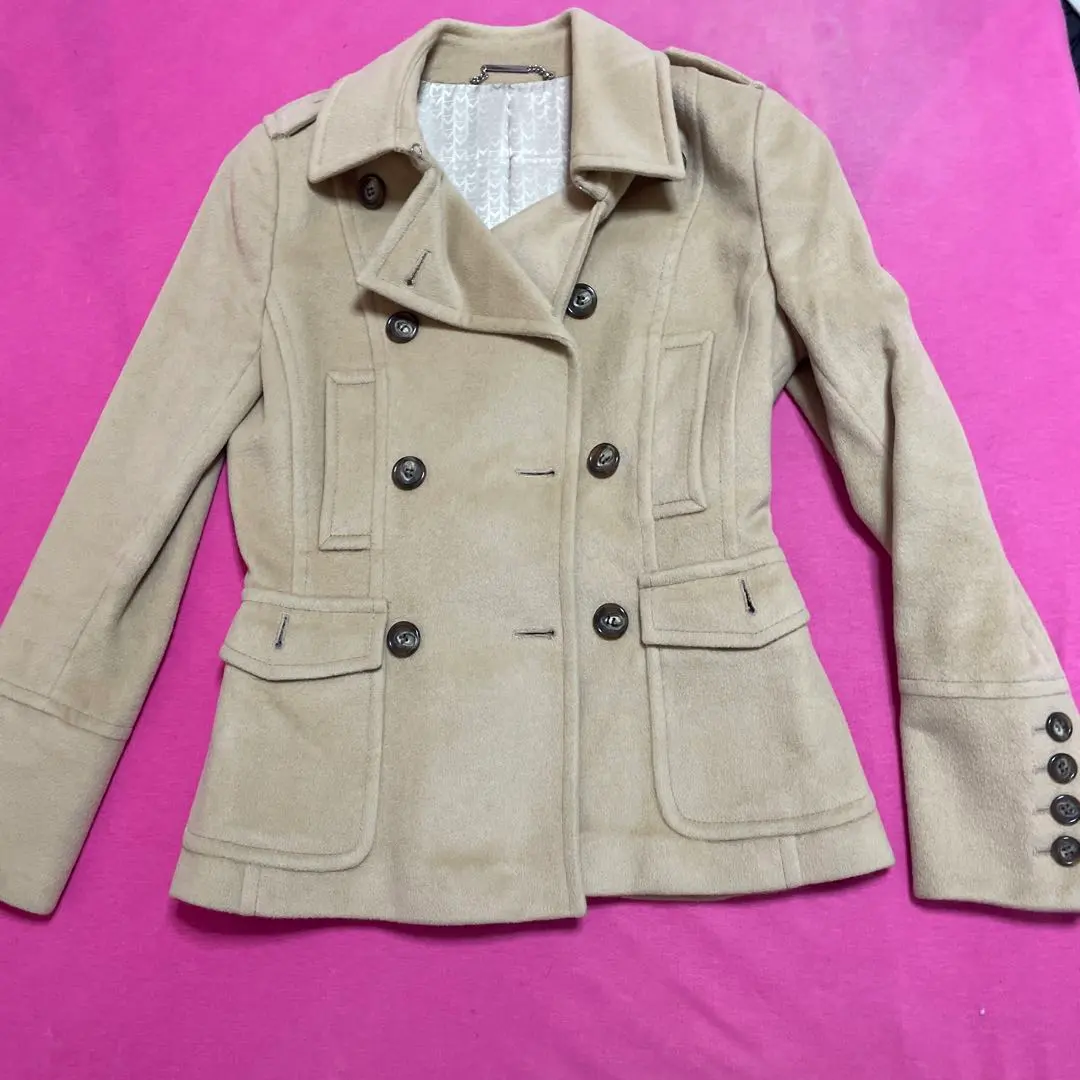 Thumbnail of Excellent condition MICHAEL KORS beige pea coat, 100% angora