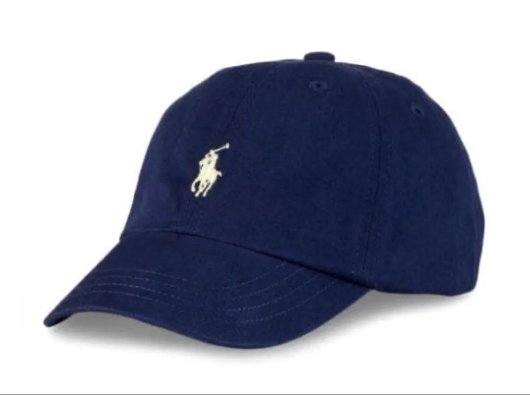POLO RALPH LAUREN 兒童用 海軍藍色 純棉斜紋棒球帽 的縮圖