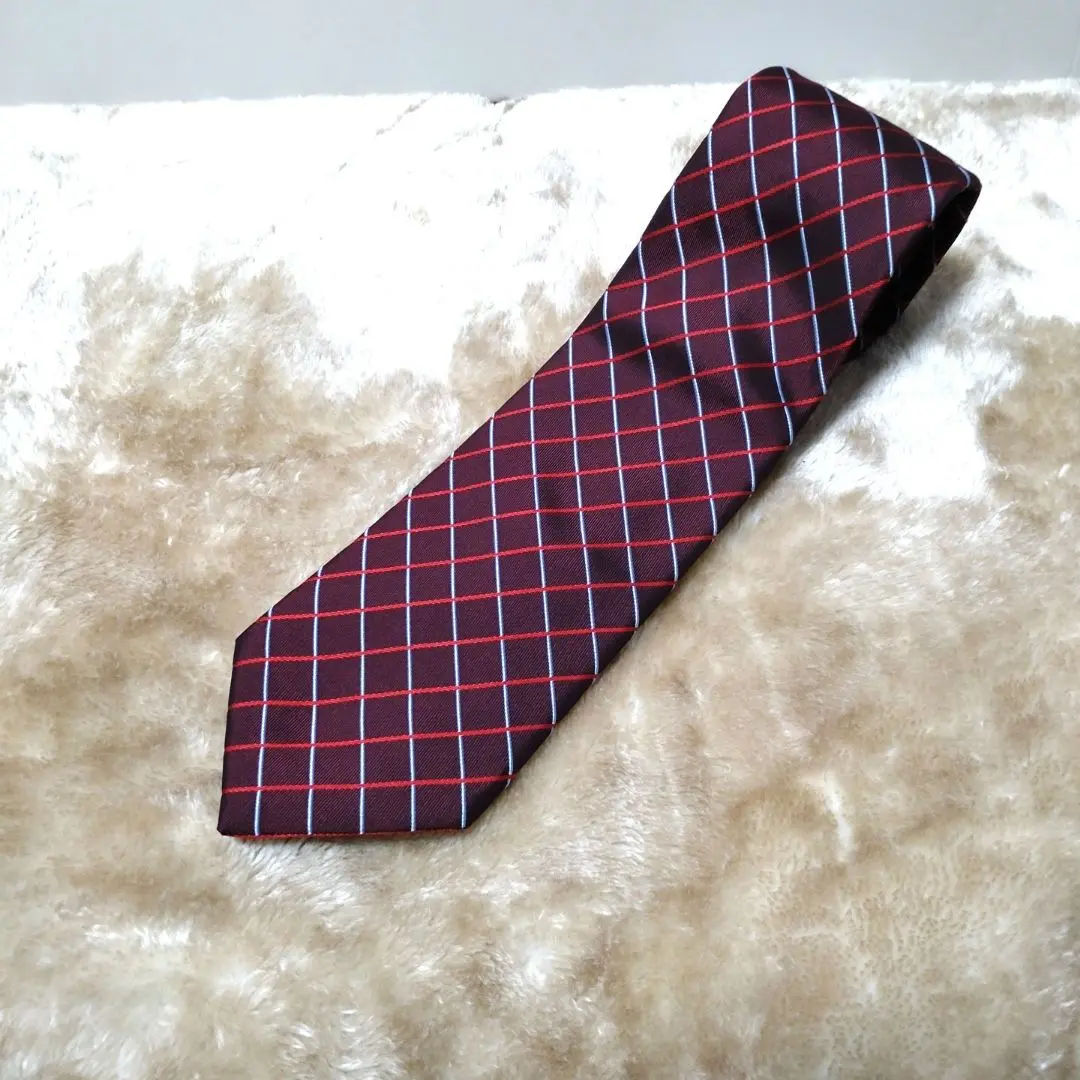 【新品】ブラックレーベル ネクタイ ダークレッド BURBERRY BLACK LABEL バーバリーブラックレーベル ロゴ＆レジ
