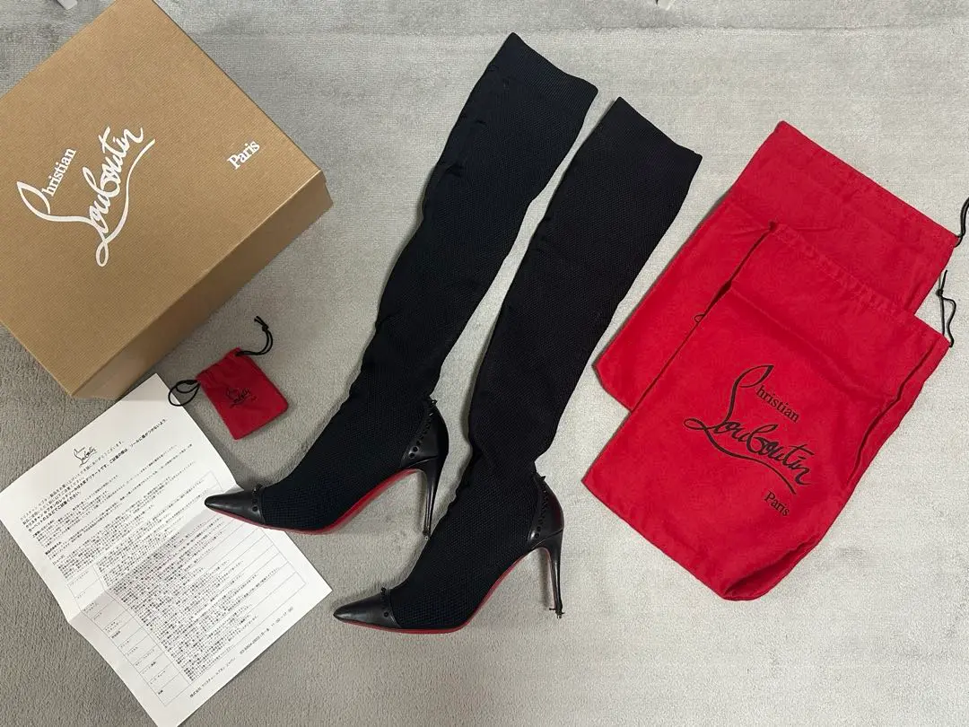 Christian Louboutin ブラック ハイカットブーツ⭐︎希少⭐︎ Christian Louboutin ルブタン 靴 ハイカット スニーカー LOU