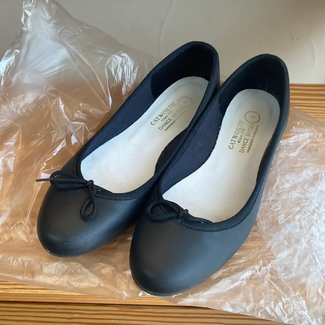 【未使用レベル】CATWORTH カットワース フラットシューズ バレエ CATWORTHカットワースキャットワース24靴黒シューズ本革フラット