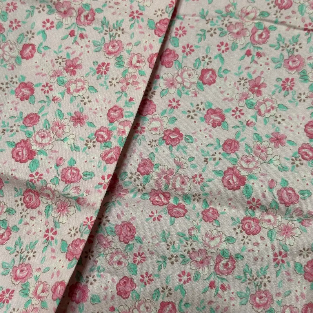 Thumbnail of Small floral print cotton fabric, light pink, fabric scraps, fabric, craft
