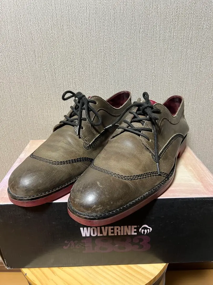 90,sヴィンテージ 米軍実物 WOLERINE プレーントゥ 10W