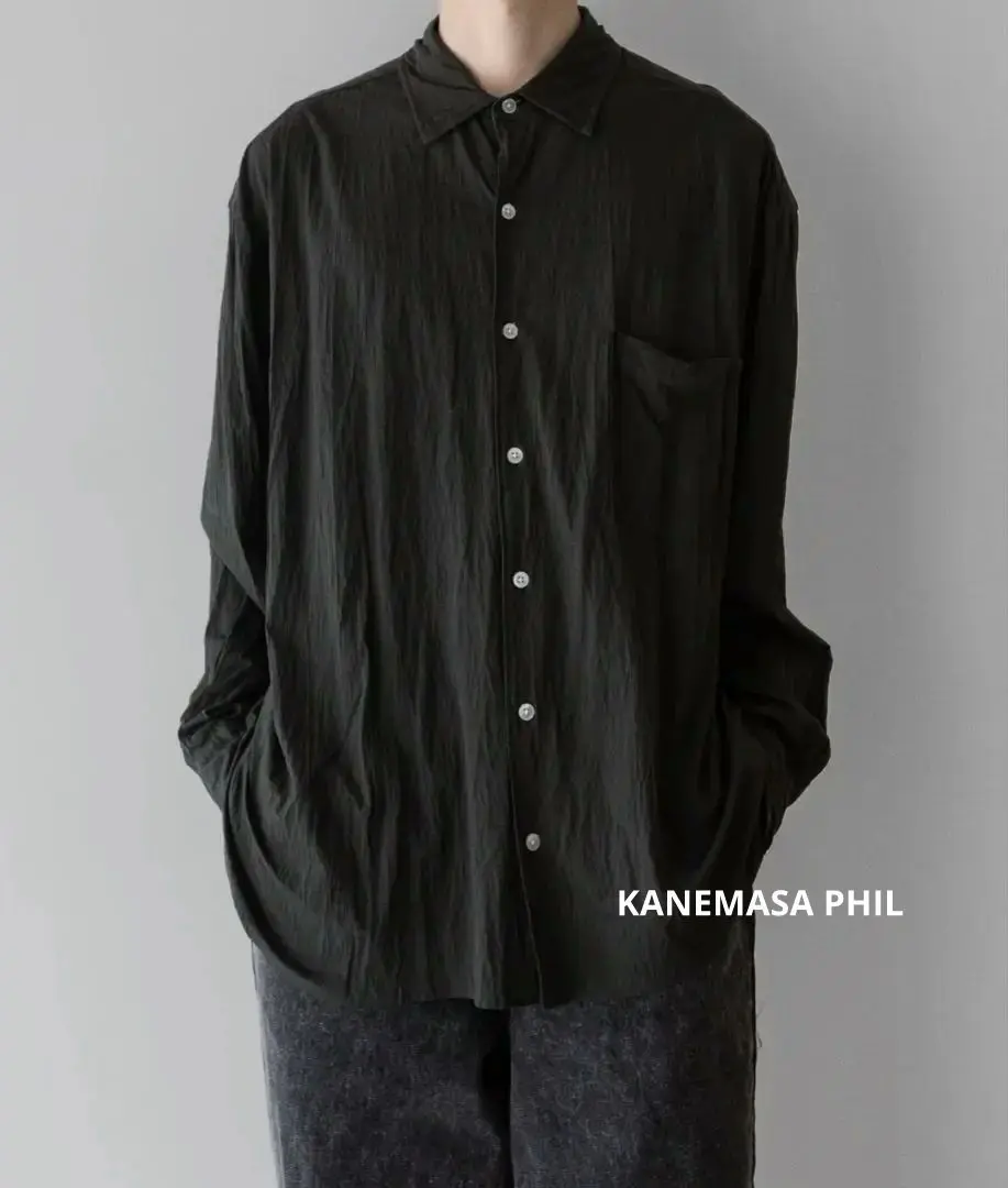 トップス KANEMASA PHIL. Artisan S/S Shirt M 25SS KANEMASA PHIL / 46G Artisan S/S Shirt BLACK – CASDAY