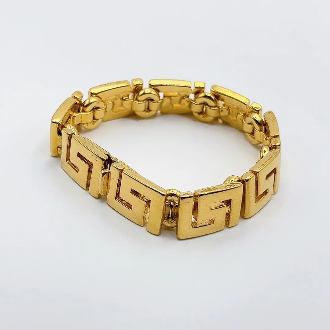 美品✨凡賽斯 美杜莎 手鍊 金色 希臘回紋 刻印 的縮圖