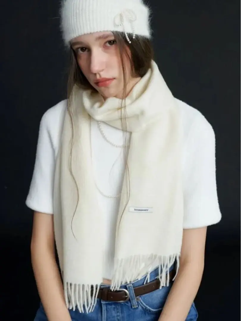 BOHEMSEO bohemian seoul マフラー BOHEMIAN SEOUL] JACQUARD KNIT MUFFLER BLACK&IVORY 正規品