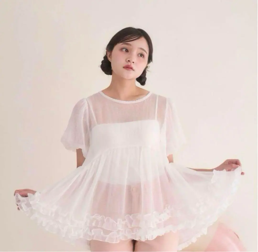 muguet sheer check mini one piece♡ muguet（ミュゲ）の「sheer check mini one piece（ワンピース