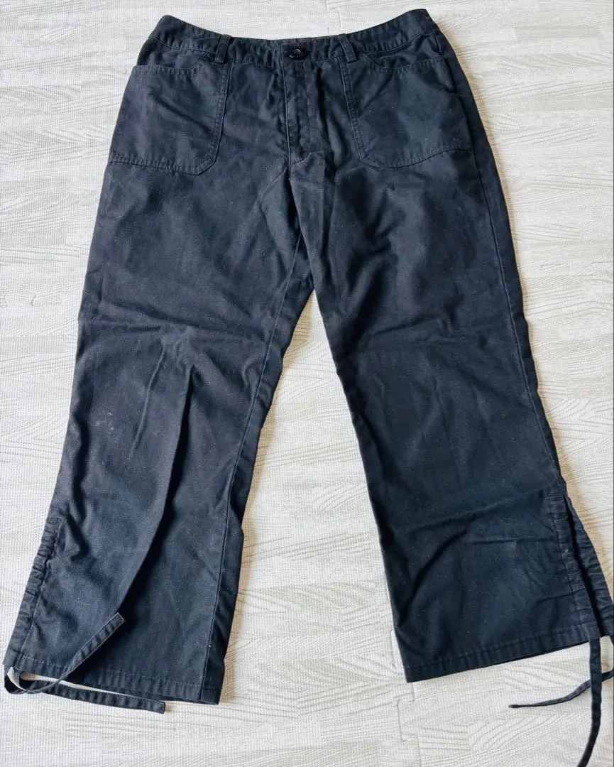 Thumbnail of Black pants, gathered hem, 7/10 length, women's