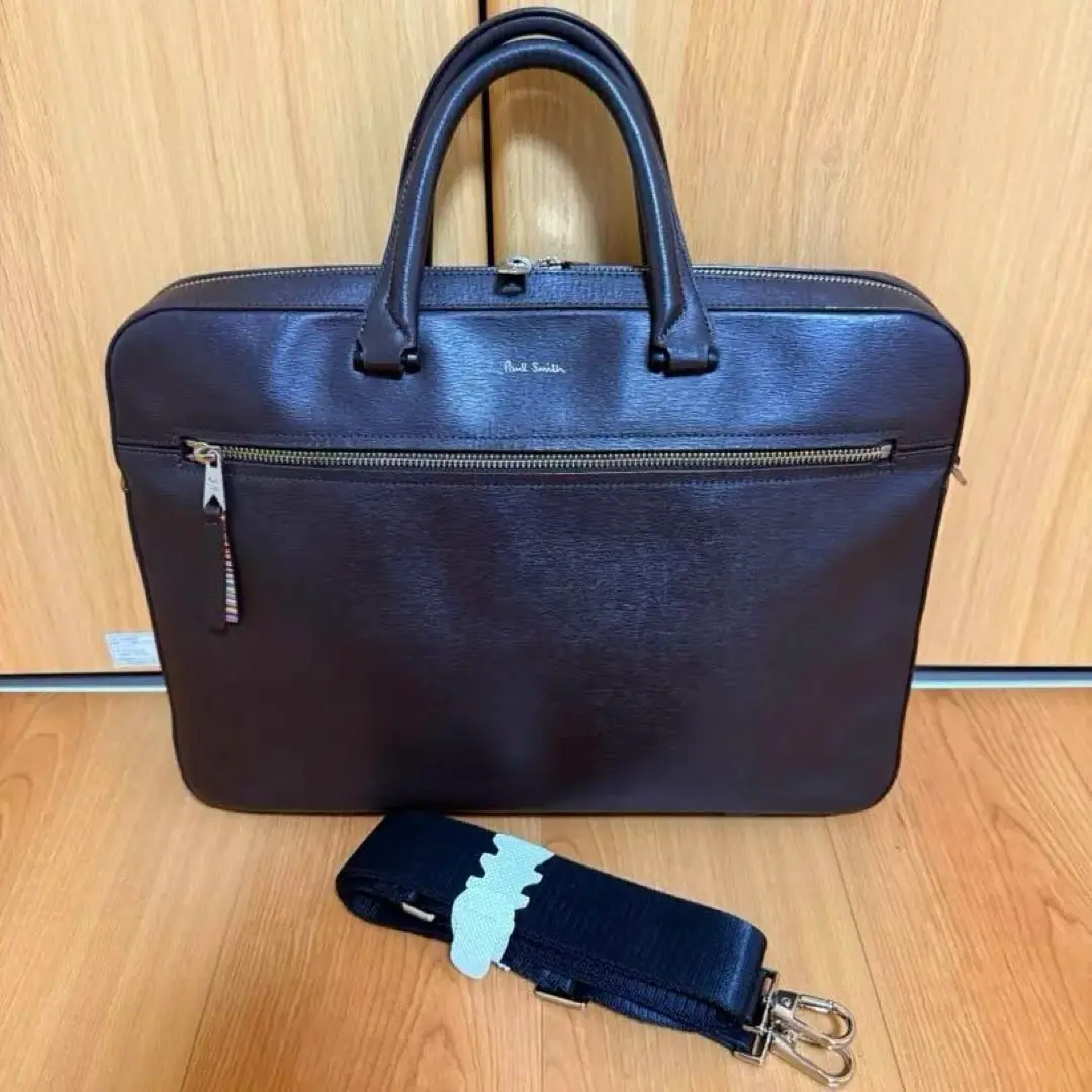 【極美品】ポールスミス ストローグレインレザー バッグ 専用】新品タグ付き ポール・スミス ストローグレインレザー