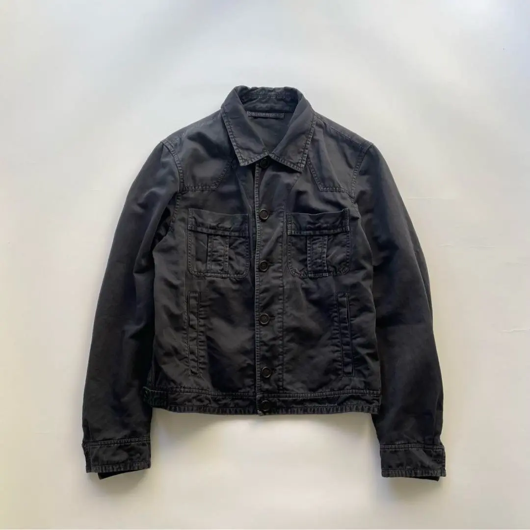 PRADA ミリタリージャケット Tg.48 ダークグレー PRADA ミリタリージャケット Tg.48 ダークグレー