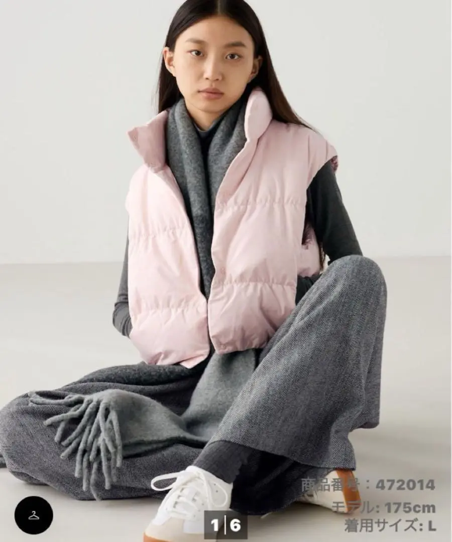 【未使用品】【Sサイズ】UNIQLO C　ベージュ　ダウンベスト Q□ユニクロ/UNIQLO インナーダウンベスト□茶【メンズS】MENS