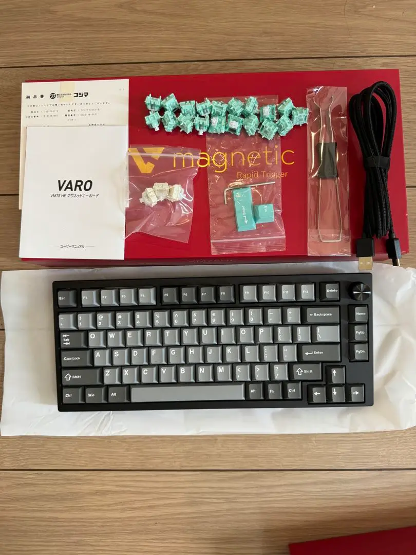VARO VM75HE ブラック 美品 Jade Pro オマケ VARO MAGENETIC KEYBOARD(RAPID TRIGER)VM75HE ブラック - 製品