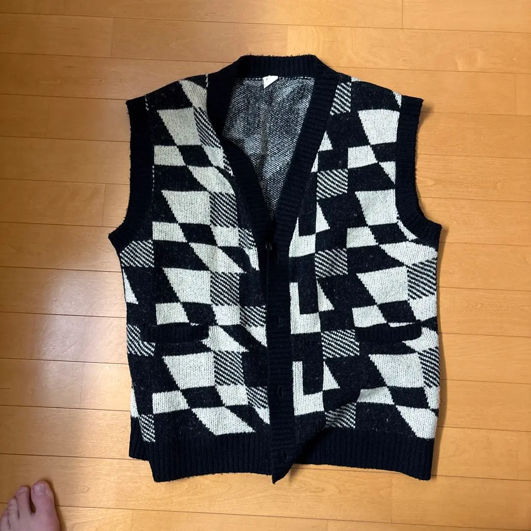 黑白格紋無袖背心 M 尺寸 的縮圖