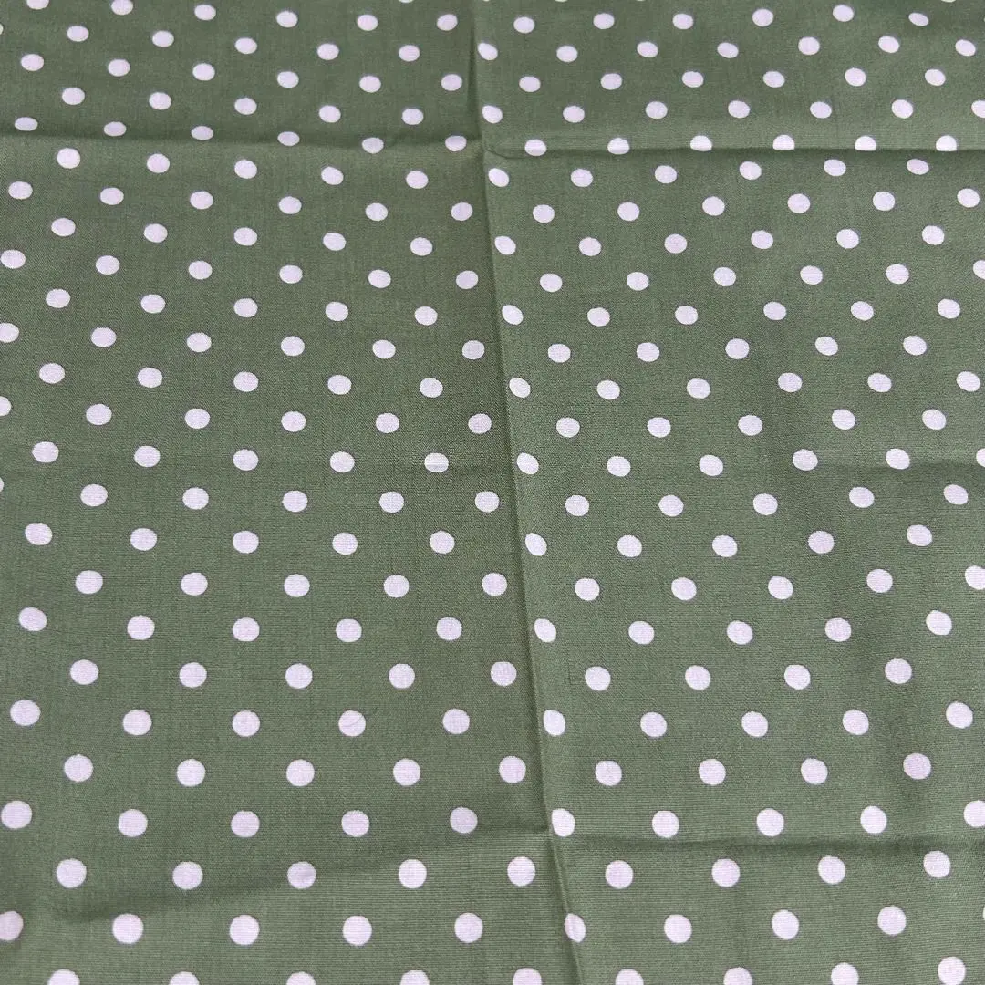 Thumbnail of Green-toned rod pattern fabric scraps, 2 pieces